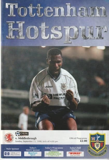 Tottenham Hotspur v Middlesbrough 13-Sep-1998