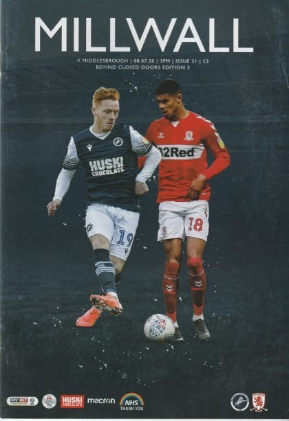 Millwall v Middlesbrough  08-Jul-2020
