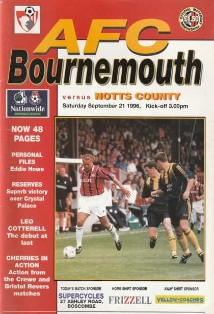 AFC Bournemouth v Notts County  21-Sep-1996