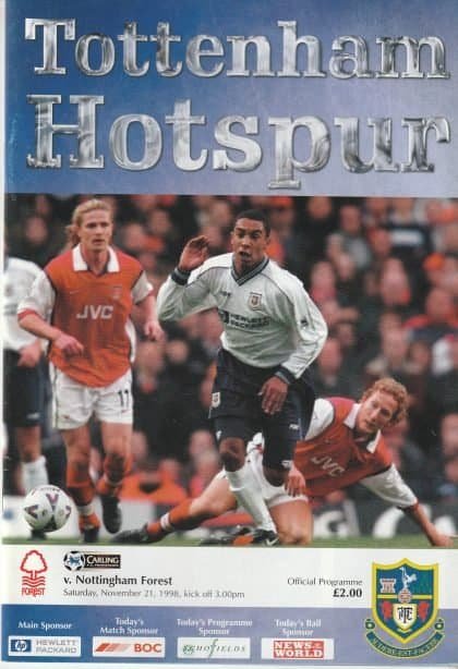 Tottenham Hotspur v Nottingham Forest 21-Nov-1998