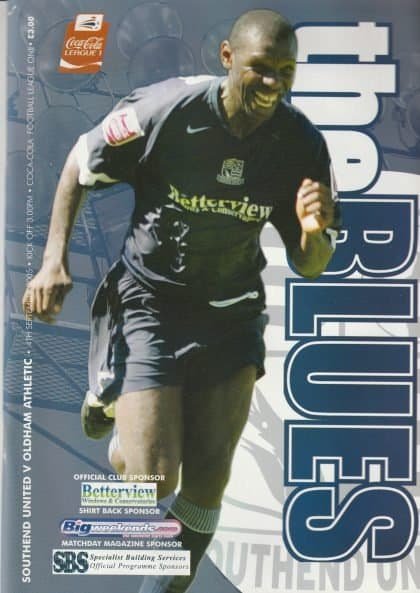 Southend United v Oldham Athletic   14-Sep-2005