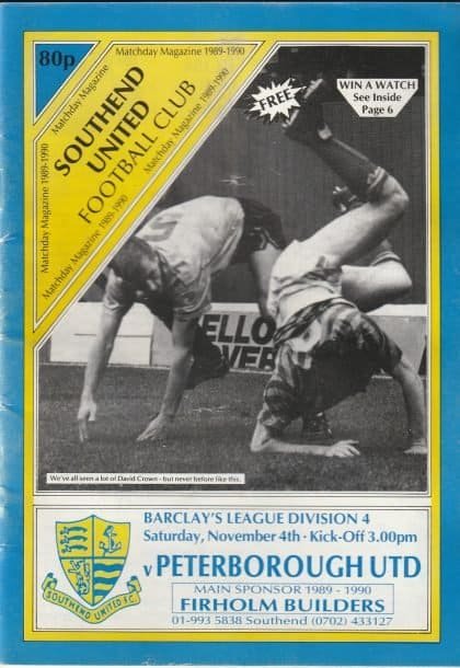 Southend United v Peterborough United  04-Nov-1989
