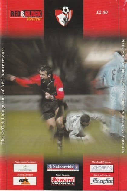 AFC Bournemouth v Rochdale  28-Dec-2002