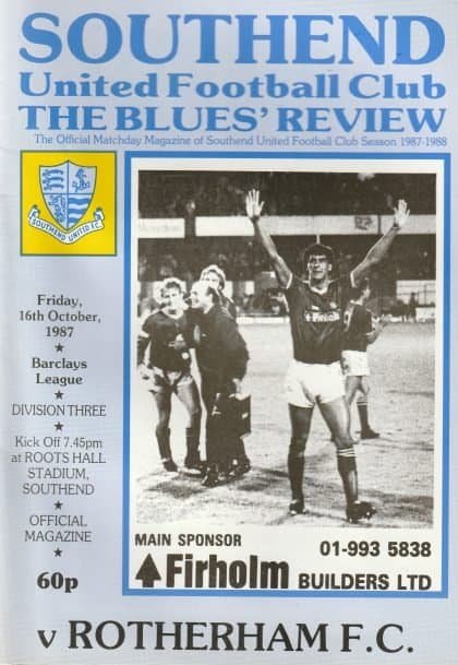 Southend United v Rotherham United  16-Oct-1987