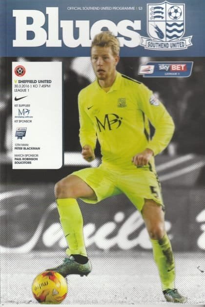 Southend United v Sheffield United  30-Mar-2016