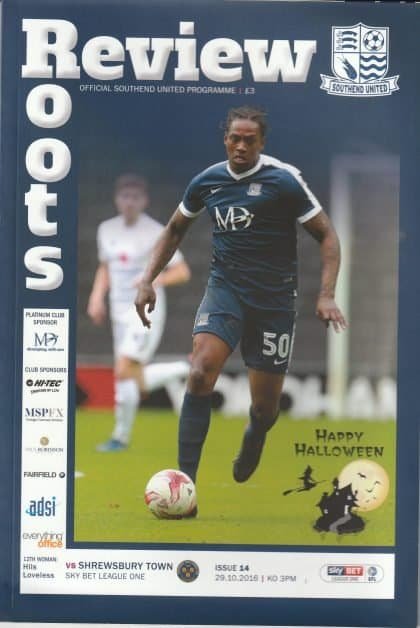 Southend United v Shrewsbury Town  29-Oct-2016