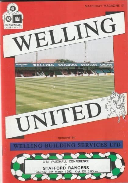 Welling United v Stafford Rangers  06-Mar-1993
