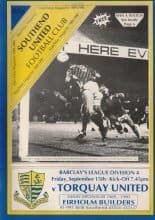 Southend United v Torquay United  15-Sep-1989