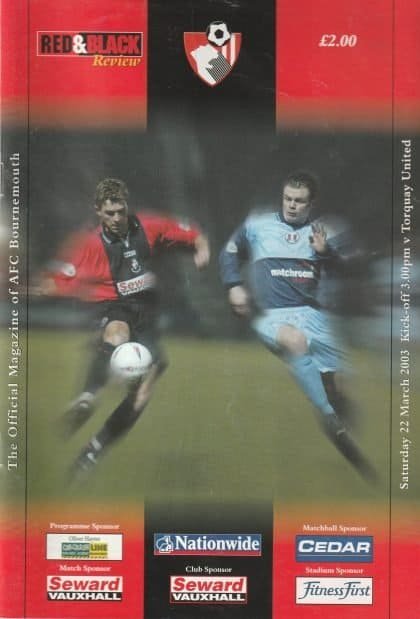 AFC Bournemouth v Torquay United  22-Mar-2003