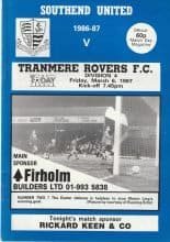 Southend United v Tranmere Rovers 06-Mar-1987