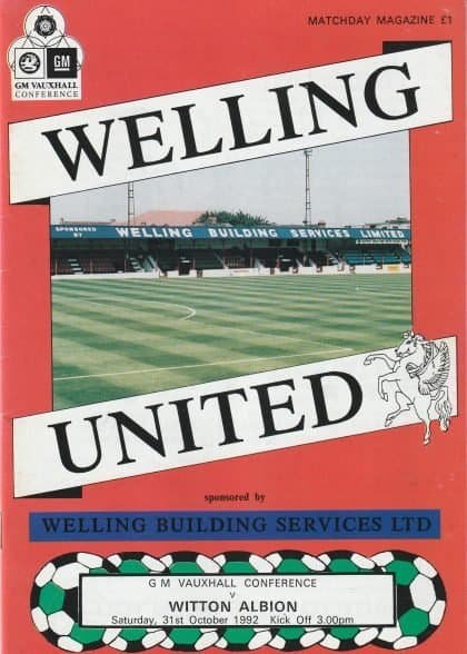 Welling United v Witton Albion  31-Oct-1992