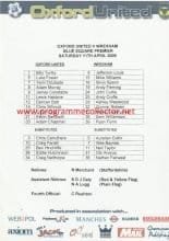 Oxford United v Wrexham 11-Apr-2009