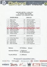 Oxford United v York City 13-Jan-2009