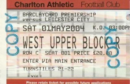 Charlton Athletic v Leicester City 01-May-2004