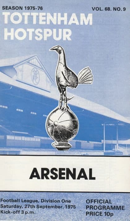 Tottenham Hotspur v Arsenal 27-Sep-1975