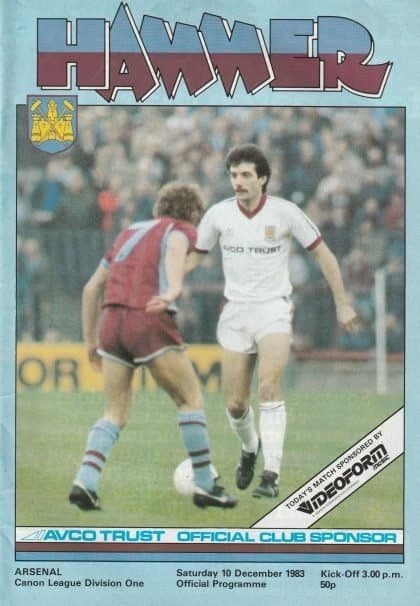 West Ham United v Arsenal 10-Dec-1983