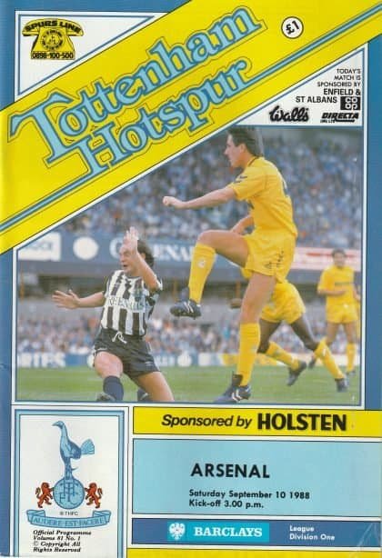 Tottenham Hotspur v Arsenal 10-Sep-1988