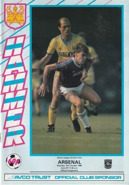 West Ham United v Arsenal 12-Oct-1985