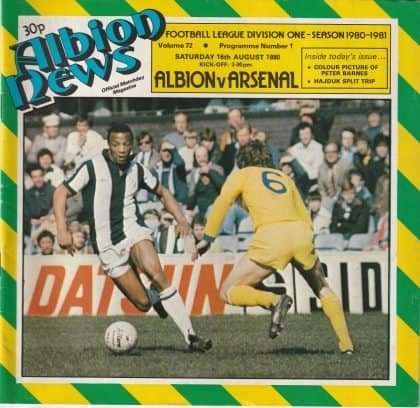 West Bromwich Albion v Arsenal 16-Aug-1980