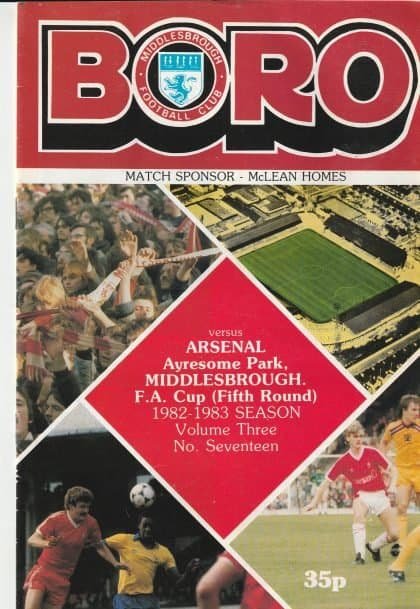 Middlesbrough v Arsenal 19-Feb-1983