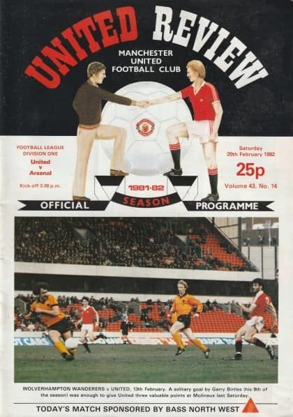 Manchester United v Arsenal 20-Feb-1982