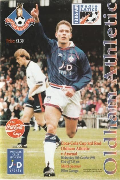 Oldham Athletic v Arsenal 26-Oct-1994