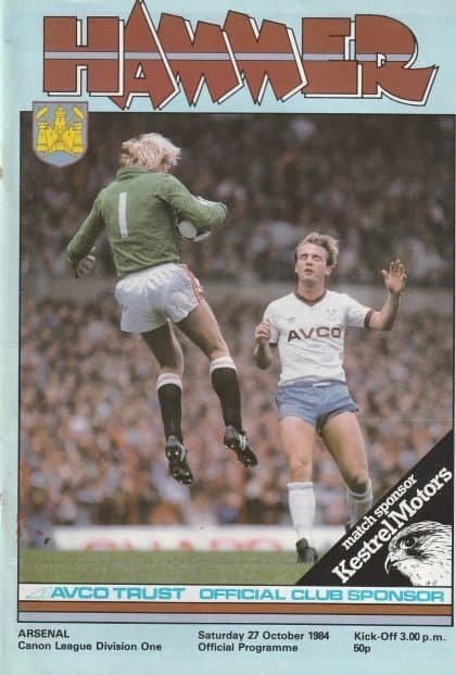 West Ham United v Arsenal 27-Oct-1984