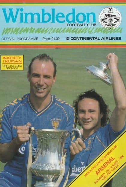 Wimbledon v Arsenal 27-Aug-1988