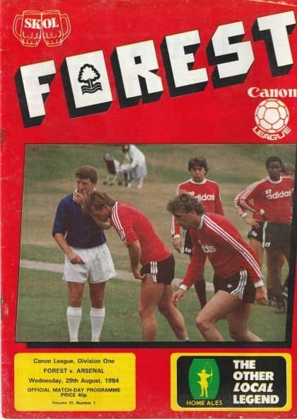 Nottingham Forest v Arsenal 29-Aug-1984