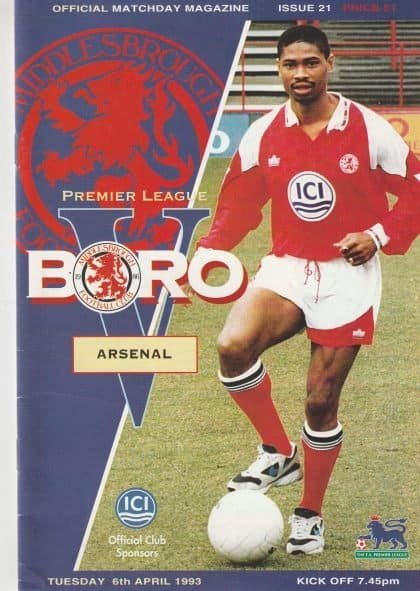 Middlesbrough v Arsenal 06-Apr-1993