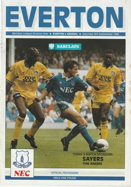 Everton v Arsenal 08-Sep-1990