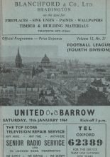 Oxford United v Barrow 11-Jan-1964