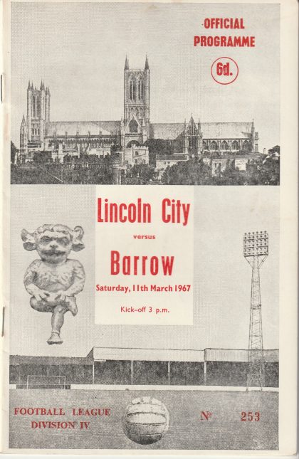 Lincoln City v Barrow 11-Mar-1967