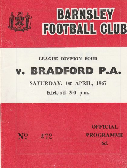 Barnsley v Bradford Park Avenue 01-Apr-1967