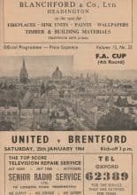Oxford United v Brentford  25-Jan-1964