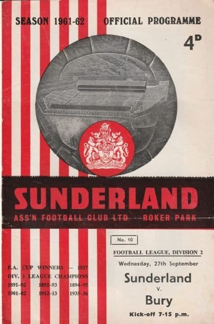 Sunderland v Bury  27-Sep-1961