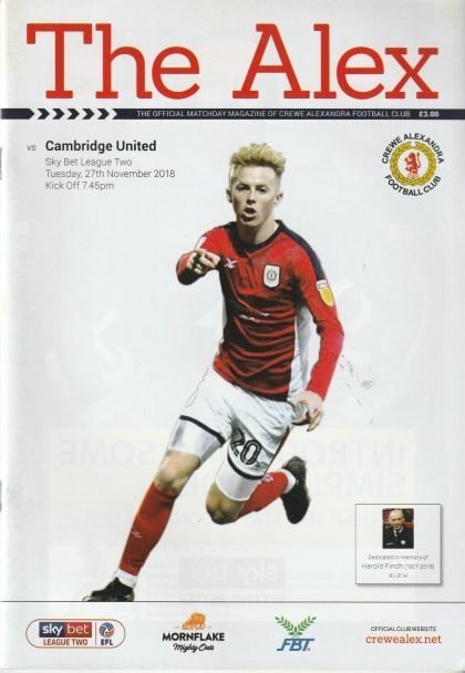 Crewe Alexandra v Cambridge United  27-Nov-2018