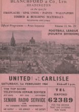 Oxford United v Carlisle United  01-Feb-1964