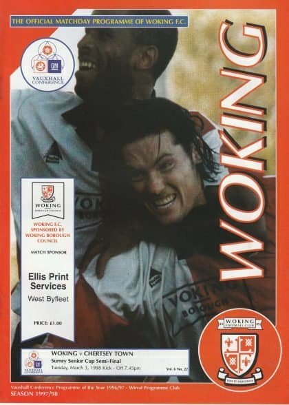 Woking v Chertsey Town  03-Mar-1998