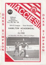 Hamilton Academical v Clyde 04-May-1991