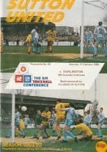 Sutton United v Darlington  17-Feb-1990