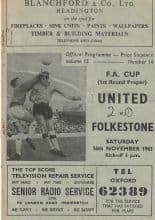 Oxford United v Folkestone  16-Nov-1963