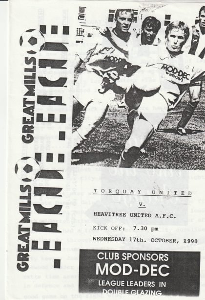 Torquay United v Heavitree United  17-Oct-1990