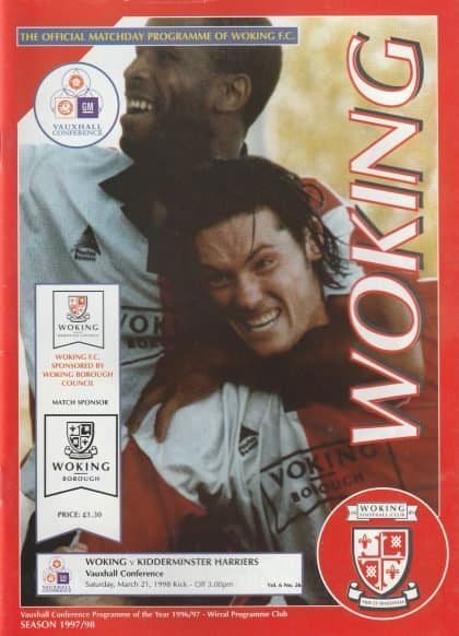 Woking v Kidderminster Harriers 21-Mar-1998