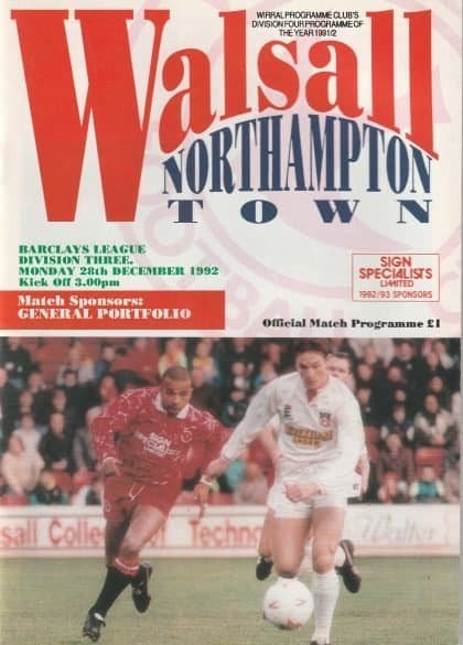 Walsall v Northampton Town  28-Dec-1992