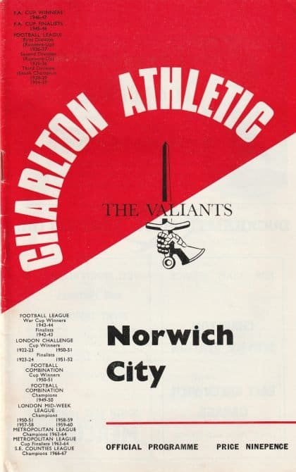 Charlton Athletic v Norwich City 26-Dec-1967