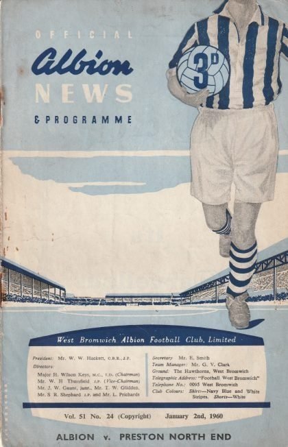 West Bromwich Albion v Preston North End 02-Jan-1960