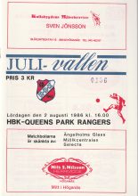 Höganäs BK v Queens Park Rangers   02-Aug-1986