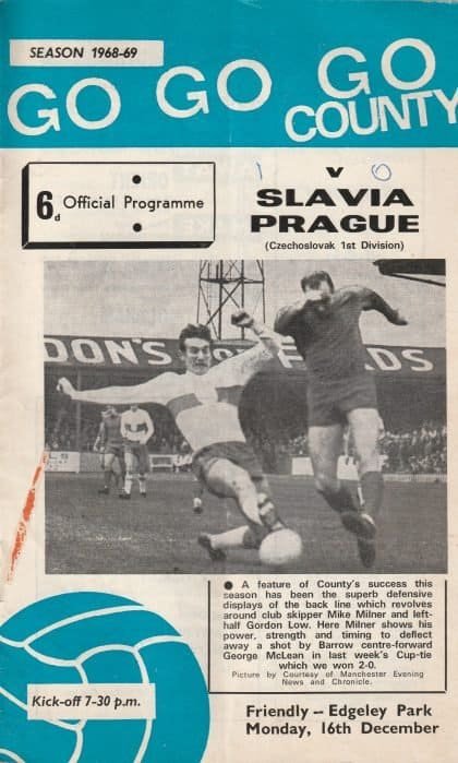 Stockport County v Slavia Prague  16-Dec-1968