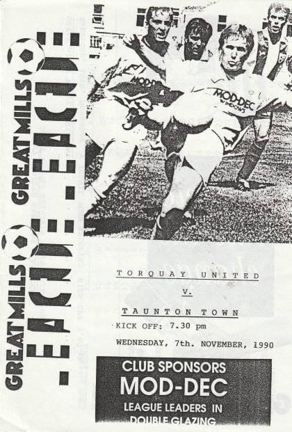 Torquay United v Taunton Town  07-Nov-1990